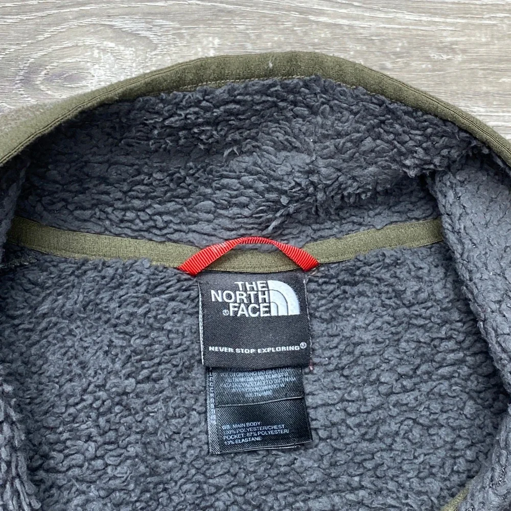 The North Face Jacket Fleece Full Zip Mens L Brown Polyester Sherpa Lined‎ Coat